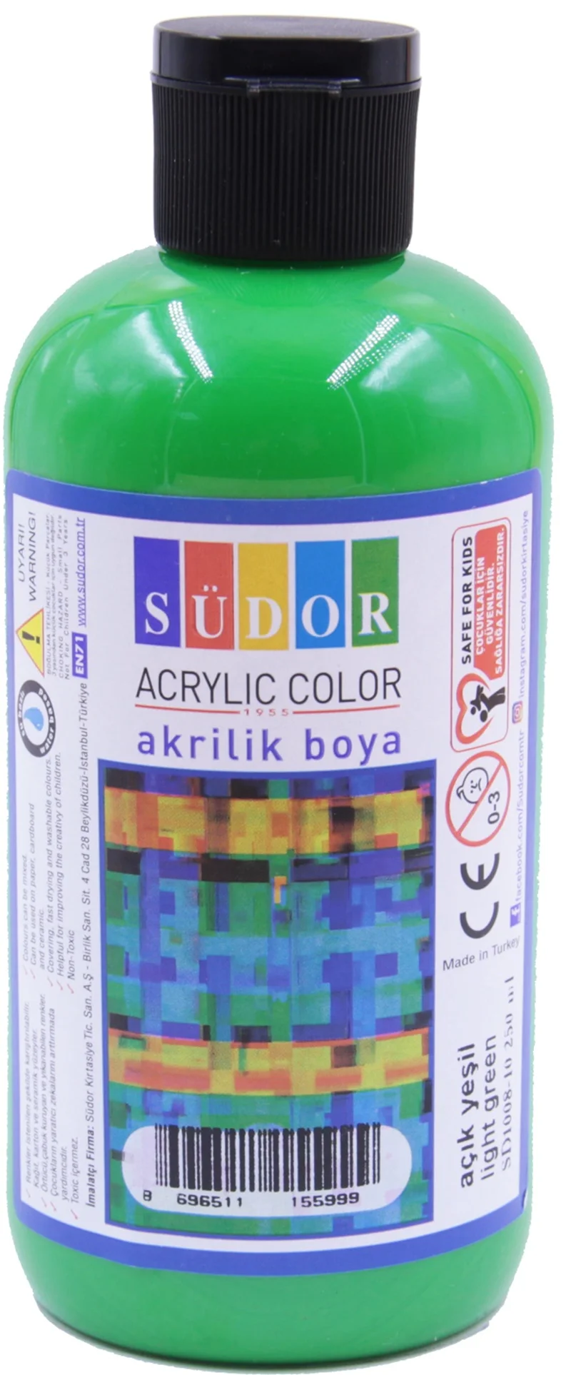 SÜDOR AKRİLİK BOYA 250 ML AÇIK YEŞİL SD1008-10