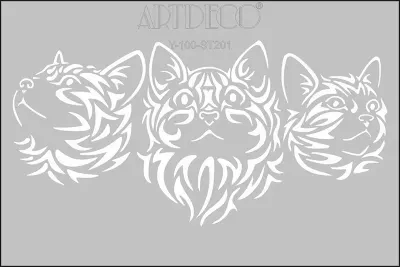 ARTDECO STENCIL A4 ÜÇ KEDİ Y-100-ST201