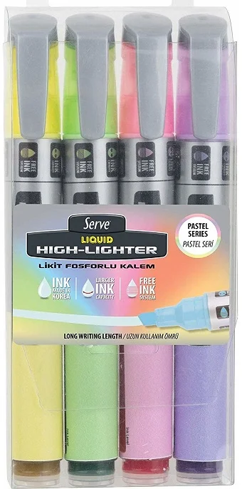 SERVE FOSFORLU KALEM LİKİT SET 4 LÜ PASTEL SV-LKTFPB4KRPA