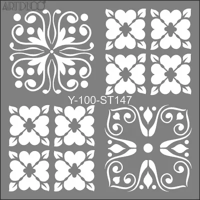 ARTDECO STENCIL 30x30 CM DÖRTLÜ TALAVERA Y-100-ST138
