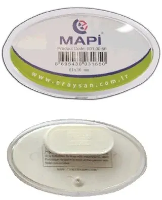 MAPİ İSİMLİK OVAL 67X42 ŞEFFAF 25L 501 10 38