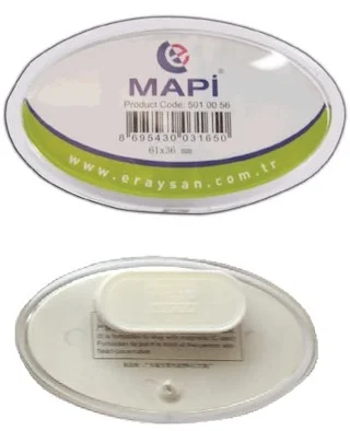 MAPİ İSİMLİK OVAL 67X42 ŞEFFAF 25L 501 10 38
