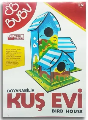 BU-BU AHŞAP BOYAMA KUŞ EVİ BUBU-AC0006