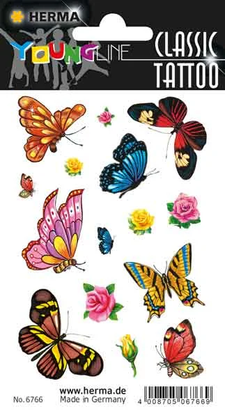 HERMA ETİKET TATTOO YOUNG LINE RENKLİ KELEBEKLER 6766