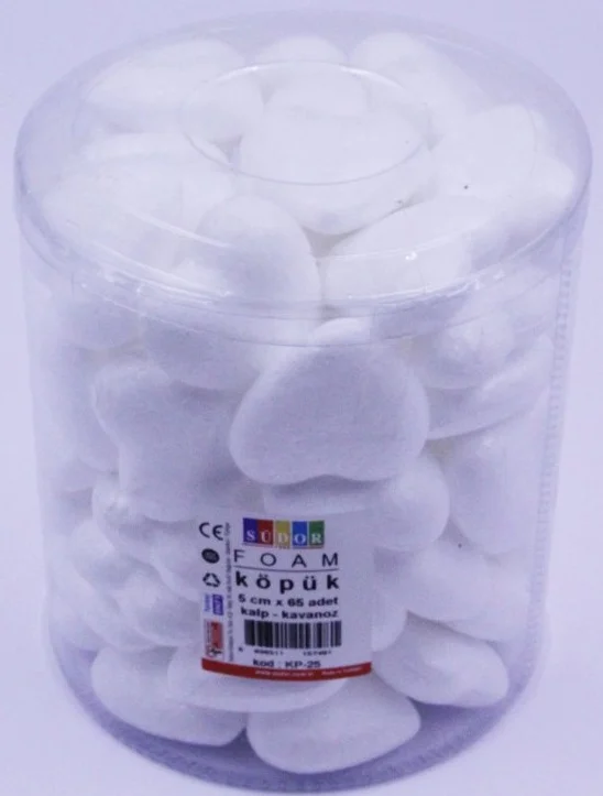 SÜDOR KÖPÜK KALP 5CM 45 AD KAVANOZ KP-25
