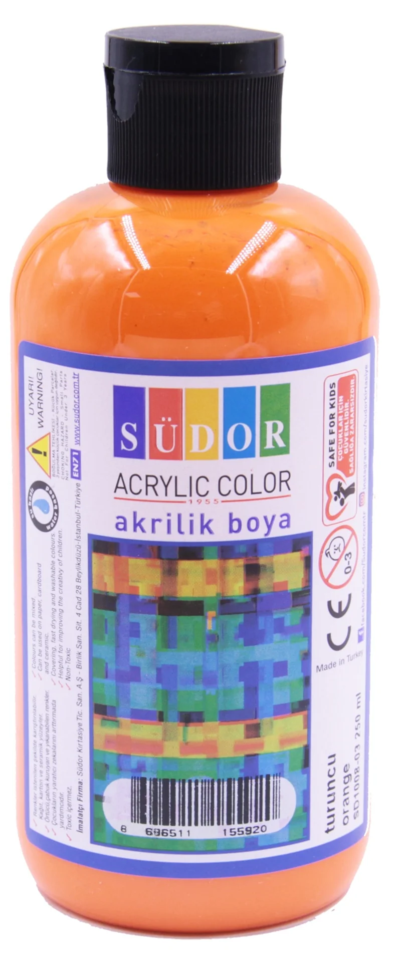 SÜDOR AKRİLİK BOYA 250 ML TURUNCU SD1008-03