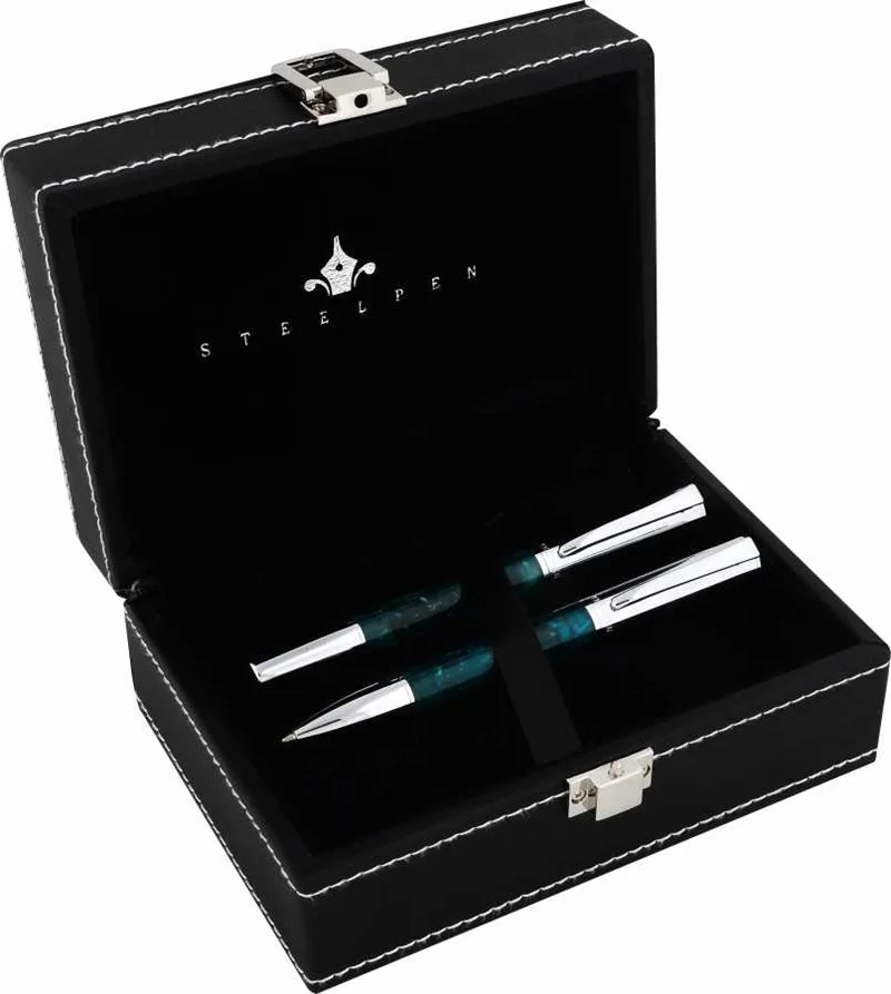 STEELPEN DOLMA KALEM+TÜKENMEZ KALEM SET ELITE SERİSİ YEŞİL 5063