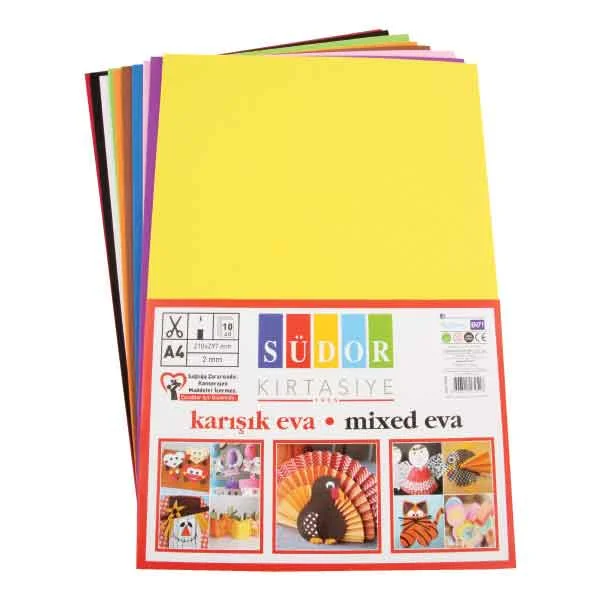 SÜDOR EVA 20X30 CM 2 MM 10 RENK KARIŞIK SK02