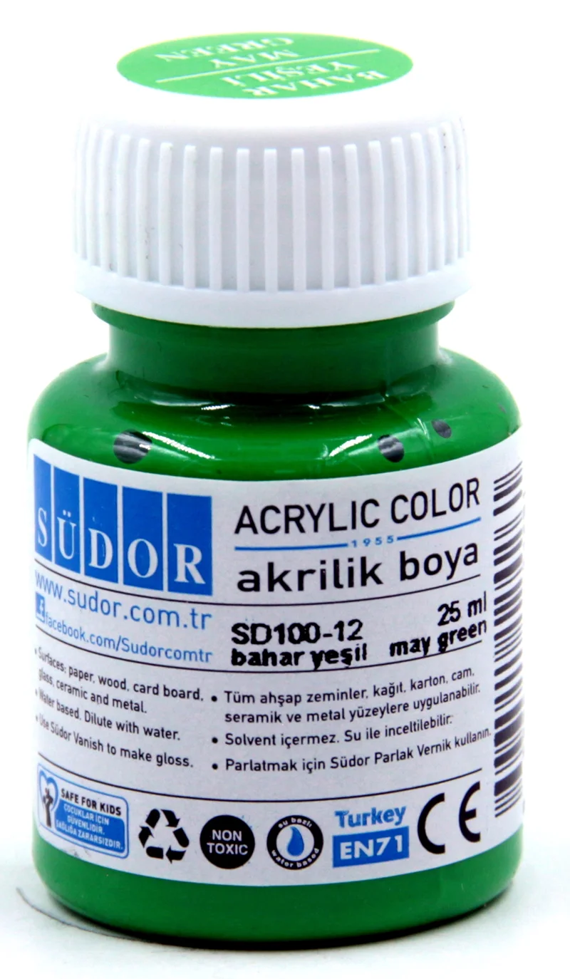 SÜDOR AKRİLİK BOYA 25 ML BAHAR YEŞİLİ SD100-12