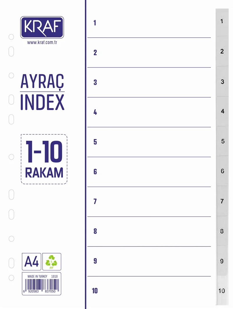 KRAF SEPERATÖR 1010 1-10 RAKAM