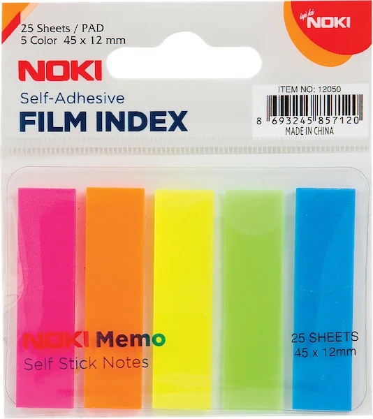 NOKİ MEMO FİLM INDEX 5 RENK 12X45mm 25 YP 12050