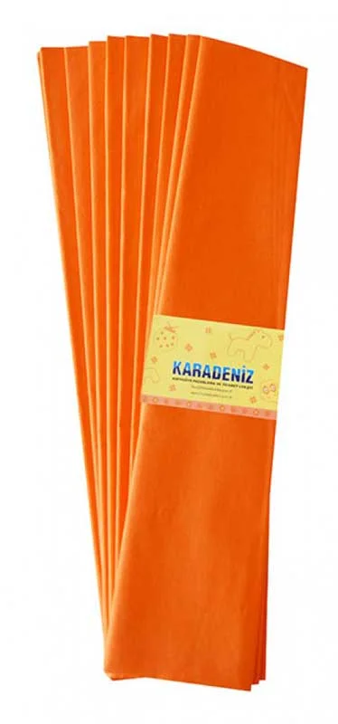 LİNO KREPON KAĞIDI 50x200 LÜX TURUNCU 10 LU PA-014-T