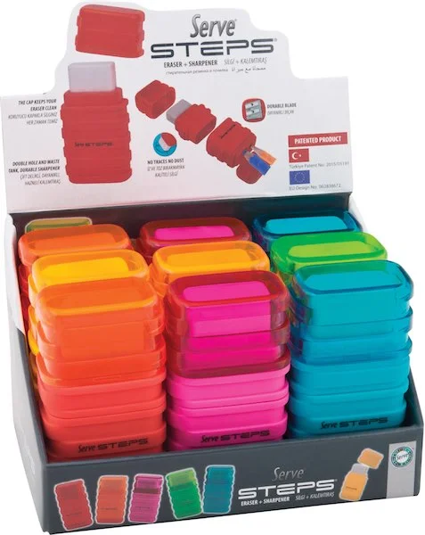SERVE SİLGİLİ KALEMTIRAŞ STEPS SET 9 LU SV-STEPS9KTKR