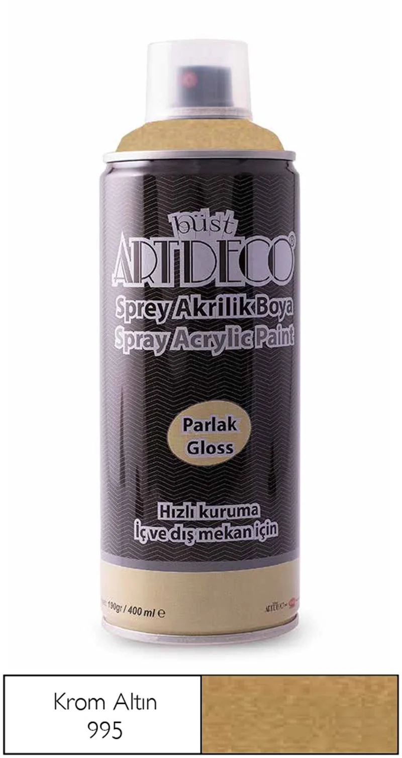 ARTDECO SPREY BOYA AKRİLİK 400 ML KROM ALTIN Y-400-995
