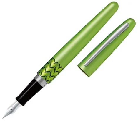 PILOT DOLMA KALEM MR-3 RETRO POP METALİK MARBLE RING&amp;YEŞİL MEDIUM FD-MR3-M-MB-E