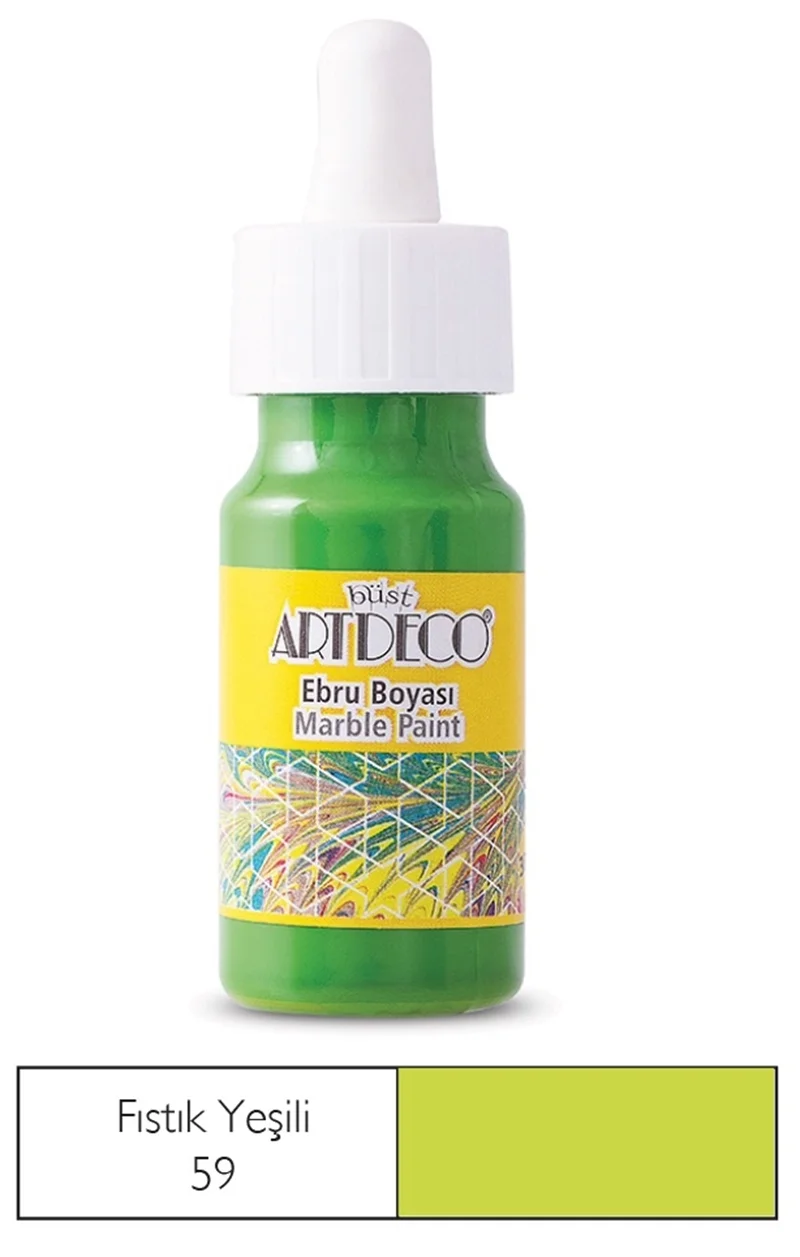 ARTDECO EBRU BOYASI 30 ML (DAMLALIKLI) FISTIK YEŞİLİ Y-016B -59
