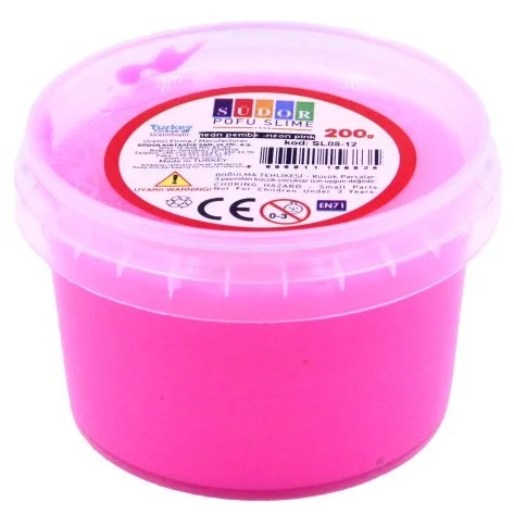 SÜDOR SLIME 200 ML POFU FOSFORLU PEMBE SL08-12