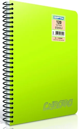 GIPTA DEFTER CHROMO A5 SPİRALLİ PP KAPAK 80 YP. KARELİ 1348-1971