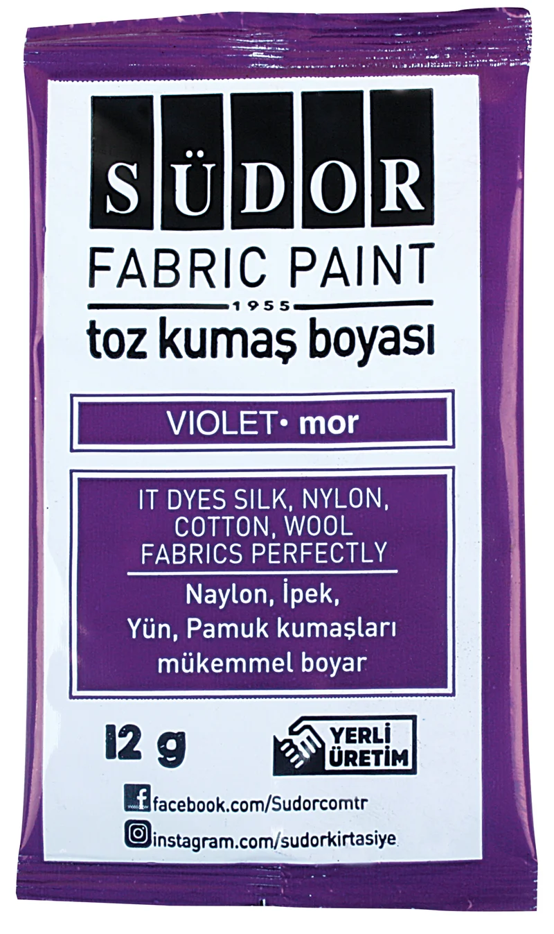 SÜDOR KUMAŞ BOYASI TOZ MOR KB06