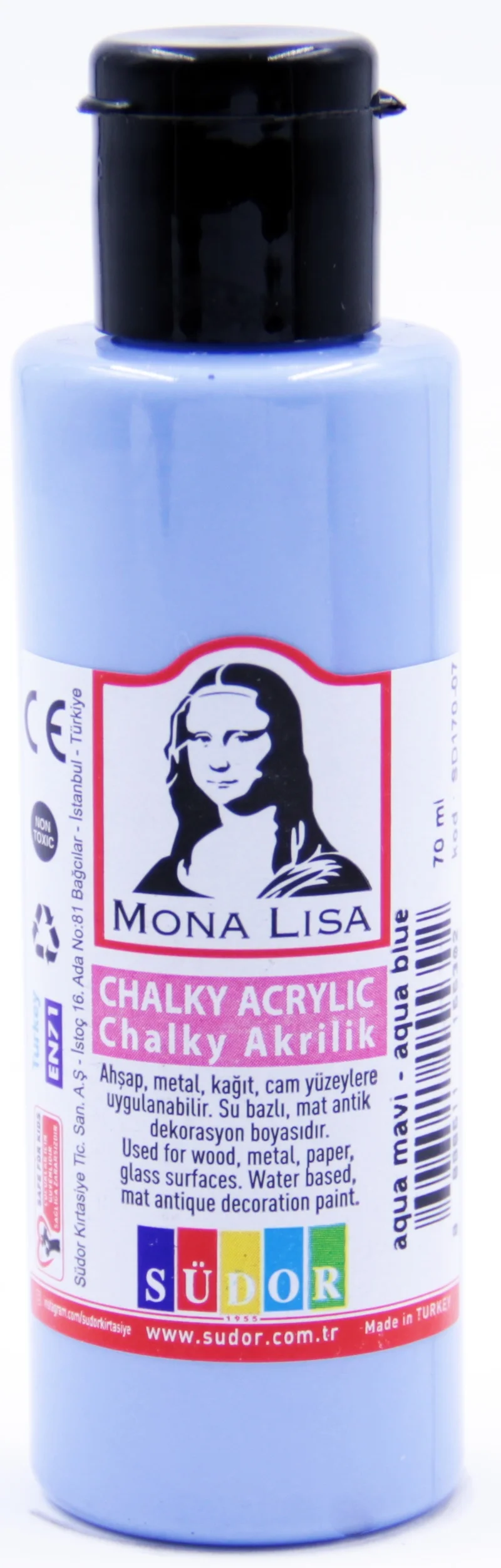 SÜDOR AKRİLİK BOYA 70 ML CHALKY AQUA MAVİ SD170-07