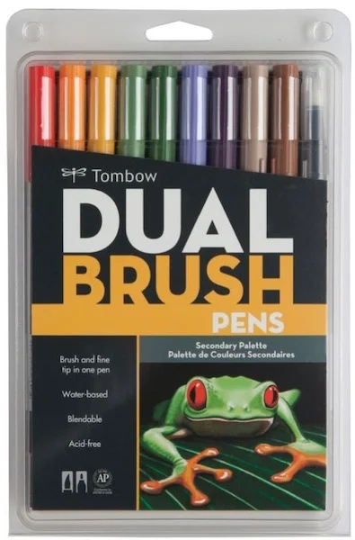 TOMBOW AB-T DUAL BRUSH PEN GRAFİK KALEMİ  SETİ 10 RENK SECONDARY T-AB-T-10CSE