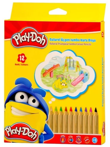 PLAY-DOH KURU BOYA 12 RENK NATUREL JUMBO PLAY-KU009