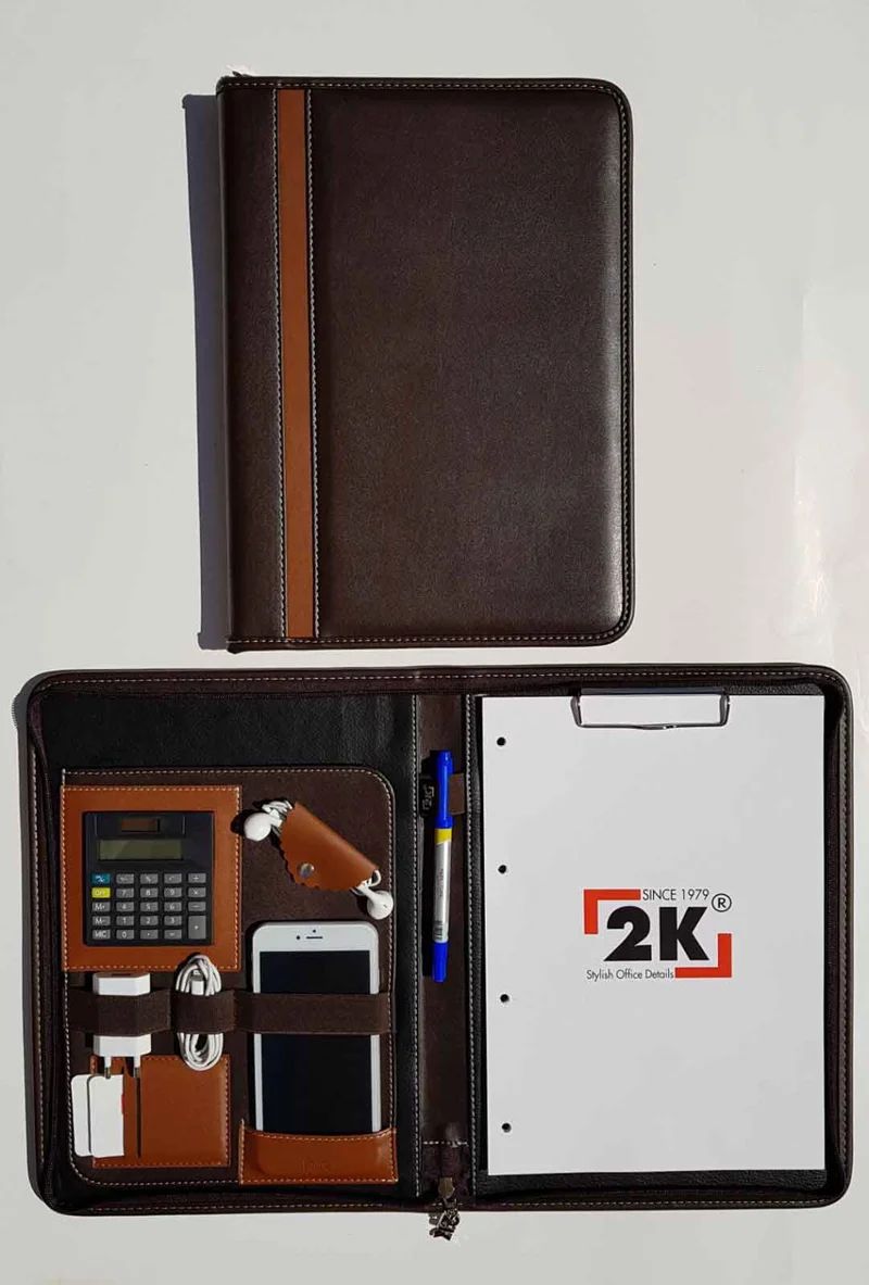 2K SEKRETERLİK A4 SUNİ DERİ FERM.TEL.KILIFLI KAH.9001