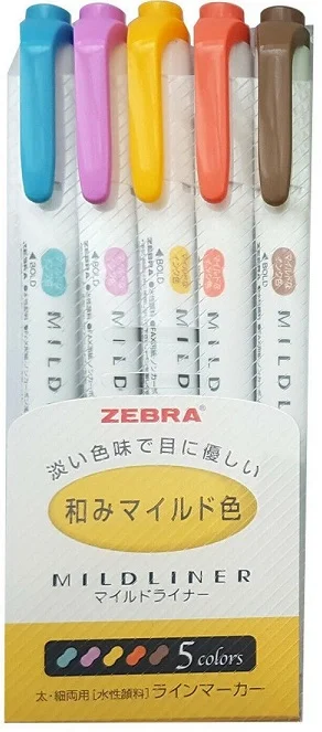 ZEBRA FOSFORLU KALEM MILDLINER SET 5C-RC MILD 5C-RC