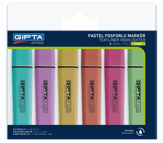 GIPTA FOSFORLU KALEM PASTEL 6 RENK SET F148100