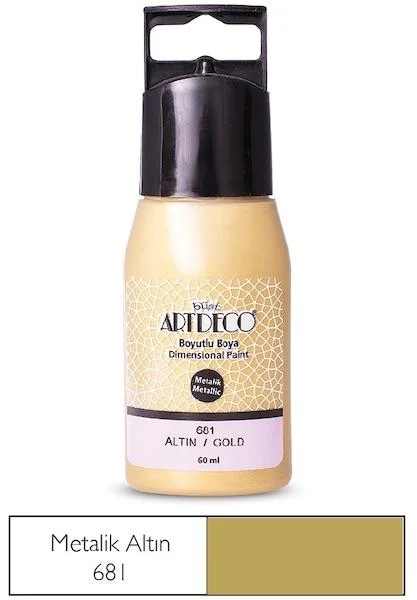 ARTDECO BOYUTLU BOYA METALİK 60 ML ALTIN Y-040C-681