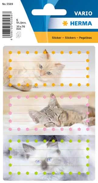 HERMA ETİKET VARIO OKUL ETİKETİ GLITTERY KEDİLER 5569