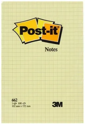 POST-IT YAPIŞKANLI NOT KAĞIDI SARI 102x152 KARELİ 100 YP 662 520100441500