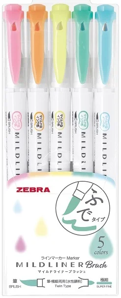 ZEBRA ÇİZİM KALEMİ MILDLINER BRUSH PEN SET 5C WFT8-5C