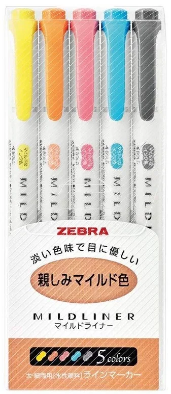 ZEBRA FOSFORLU KALEM MILDLINER SET 5C-N MILD 5C-N
