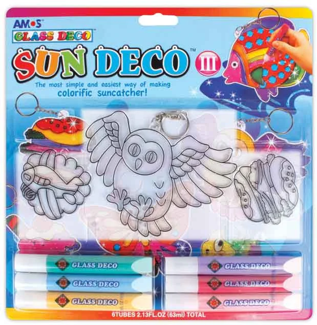 AMOS CAM BOYAMA SETİ SUN DECO 10.5 ML  6 TÜP PLEKSİ SD10B6D2