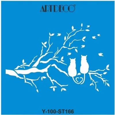 ARTDECO STENCIL 30x30 CM KEDİ AŞKI Y-100-ST166