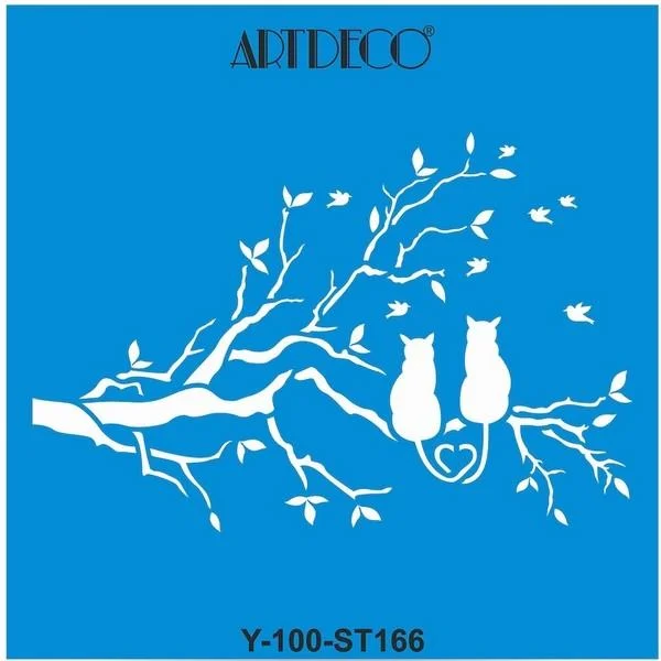 ARTDECO STENCIL 30x30 CM KEDİ AŞKI Y-100-ST166