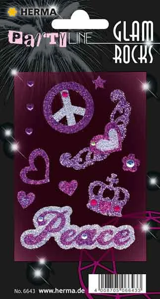 HERMA ETİKET GLAMROCKS IŞILTILI PEACE 6643