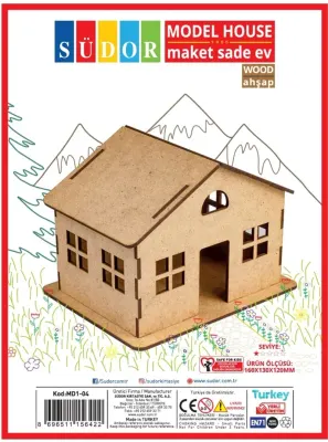 SÜDOR MAKET AHŞAP SADE EV MD1-04
