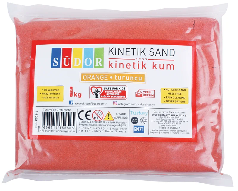SÜDOR KİNETİK KUM 1 KG TURUNCU KS03-6