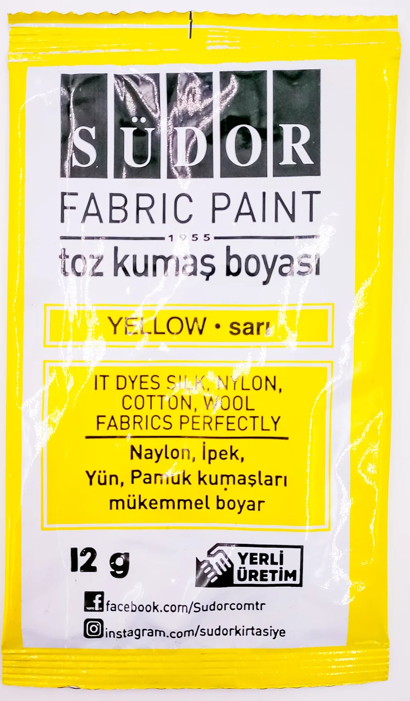 SÜDOR KUMAŞ BOYASI TOZ SARI KB01