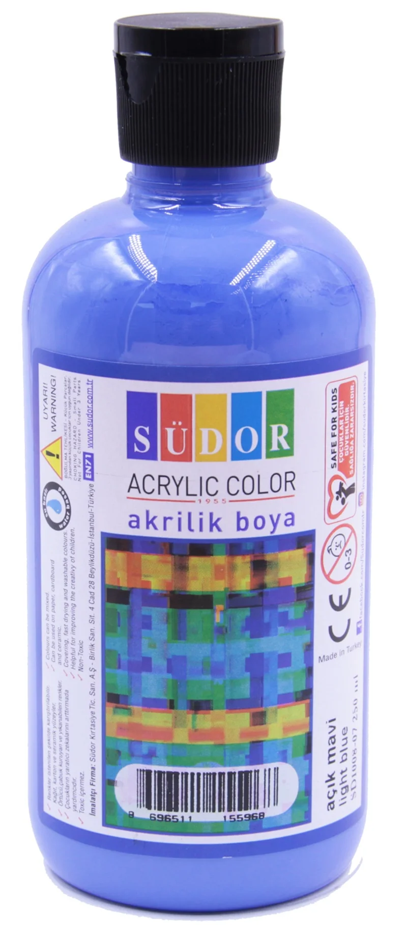 SÜDOR AKRİLİK BOYA 250 ML AÇIK MAVİ SD1008-07