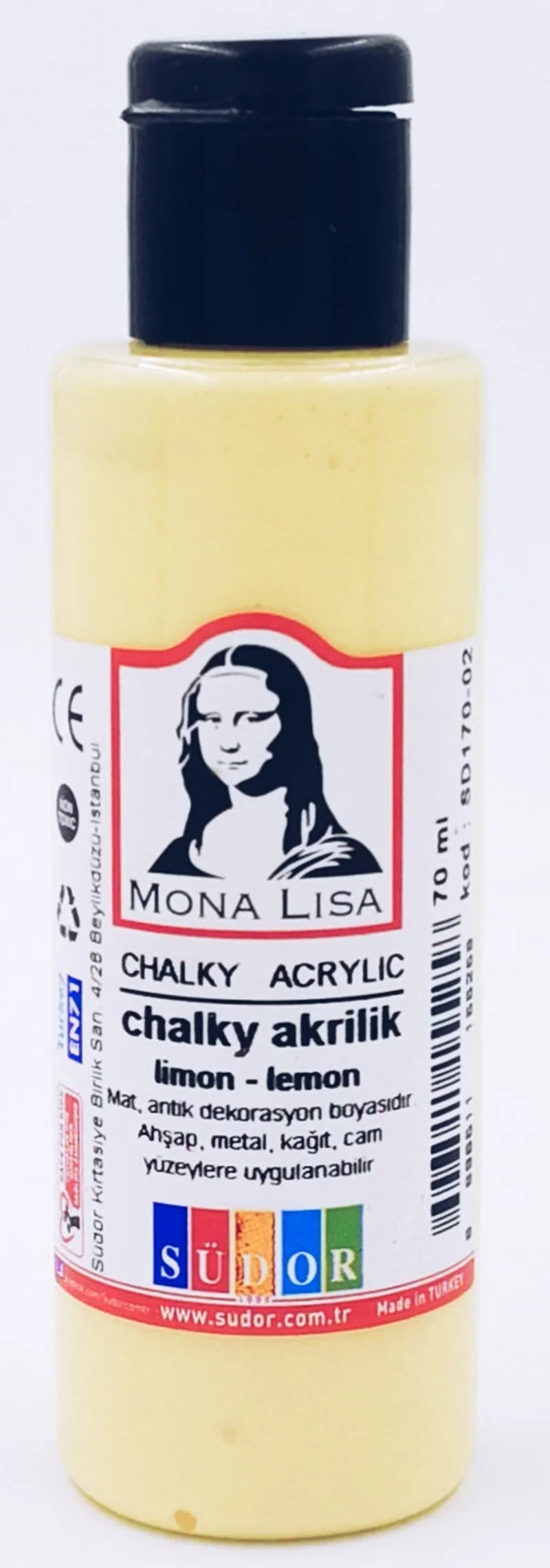 SÜDOR AKRİLİK BOYA 70 ML CHALKY LİMON SD170-02