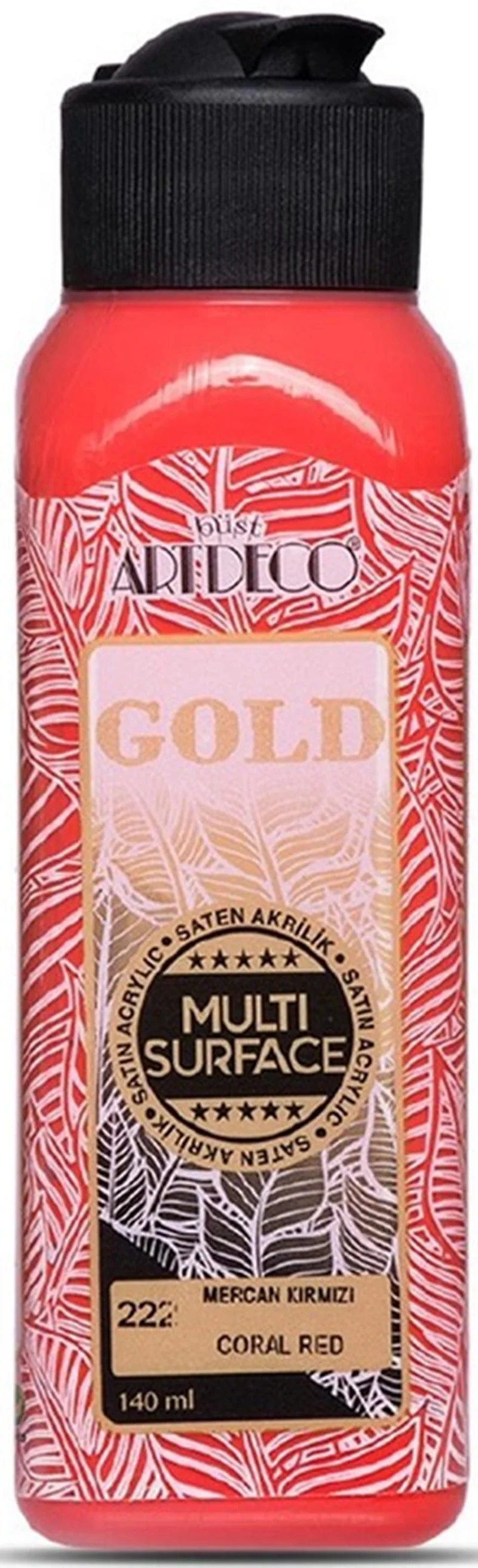 ARTDECO AKRİLİK BOYA GOLD MULTI-SURFACE 140 ML MERCAN KIRMIZI Y-G70R-222