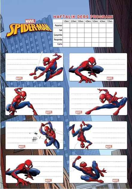 KESKİN ETİKET DERS PROGRAMLI 3 LÜ SPIDER 220130-06