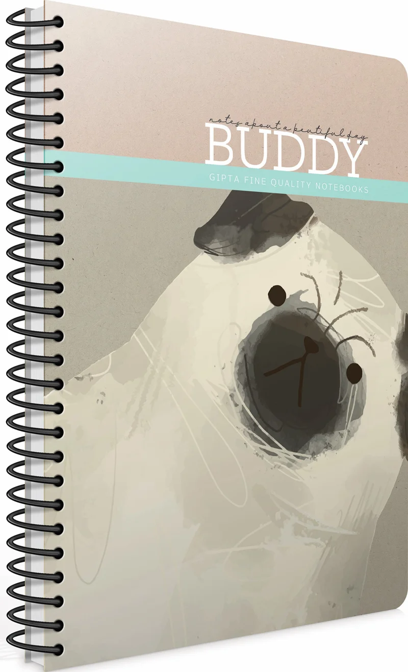 GIPTA DEFTER BUDDY 16x16 SPİARALLİ KARTON KAPAK 80 YP. ÇİZGİLİ 5977
