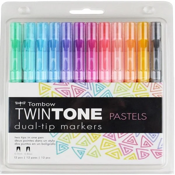 TOMBOW TWIN TONE DUAL-TIP GRAFİK KALEMİ SETİ 12 RENK PASTELS T-WS-PK-S12 PAS