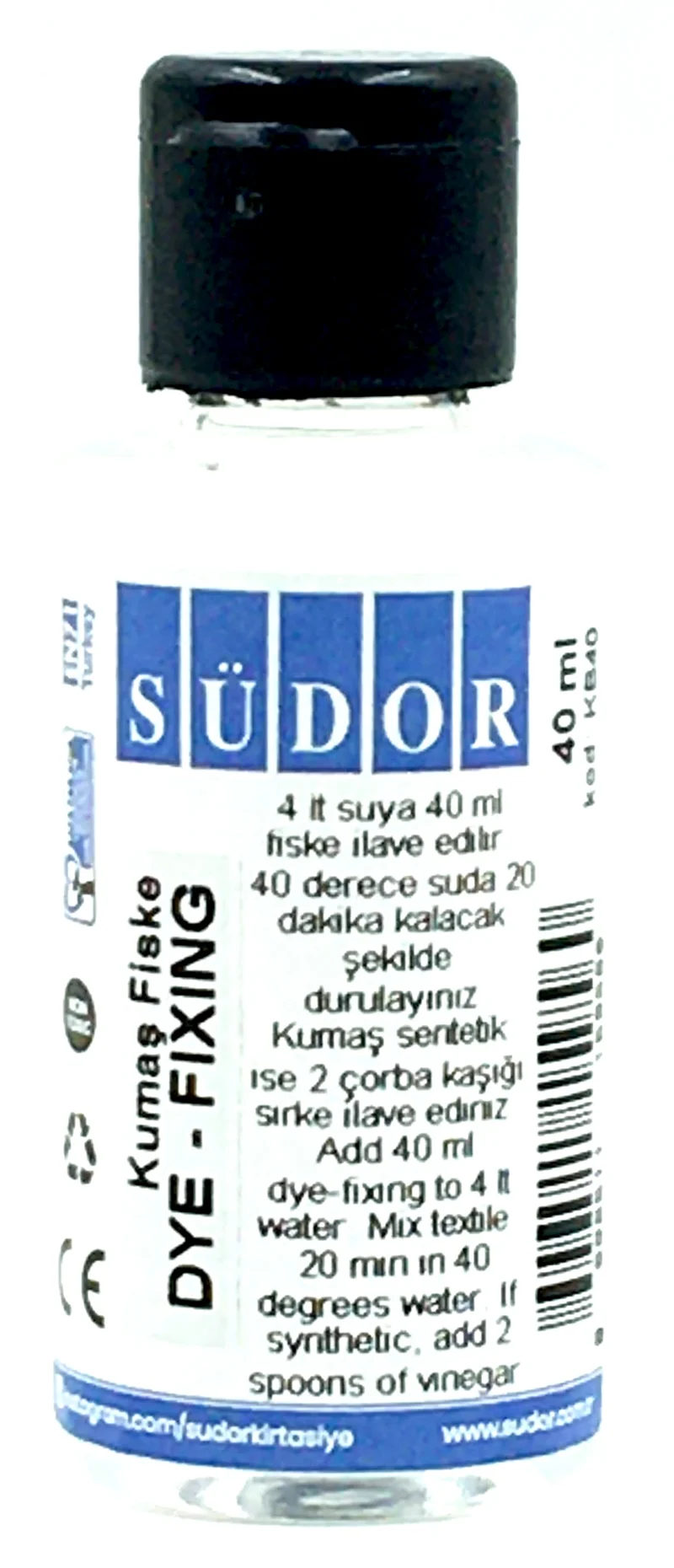 SÜDOR KUMAŞ BOYASI FİSKESİ TOZ 40ML KB40