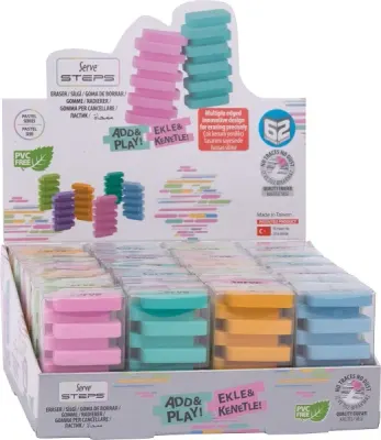 SERVE SİLGİ STEPS STAND 24 LÜ PASTEL KARTON SV-STEPSSG24KTPS-P1