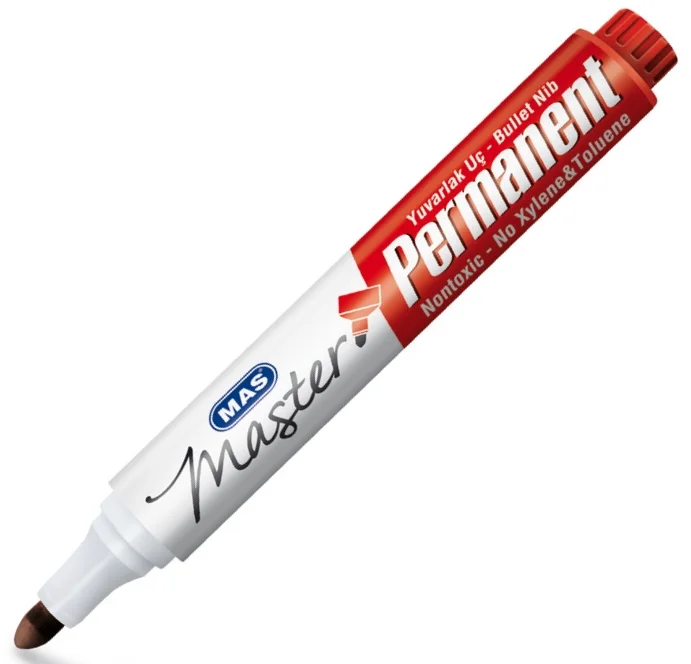 MAS PERMANENT MARKÖR YUVARLAK UÇ KIRMIZI 6406